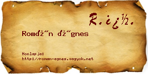 Román Ágnes névjegykártya