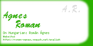 agnes roman business card