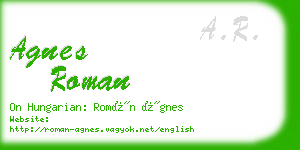 agnes roman business card